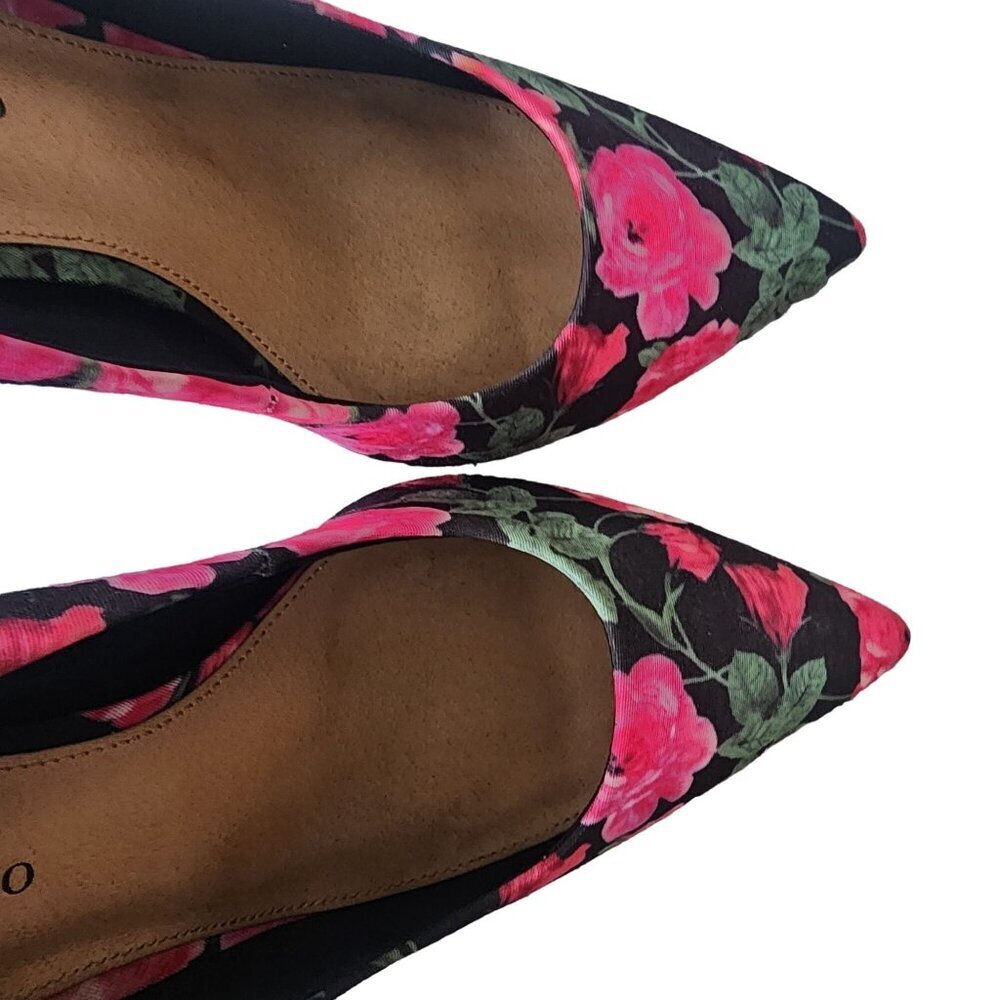 Christian Siriano Floral Pointed Toe Pump Pink Black Women's 10 - Picture 13 of 15